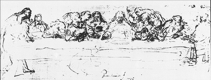 Rembrandt The Last Supper after Leonardo da Vinci