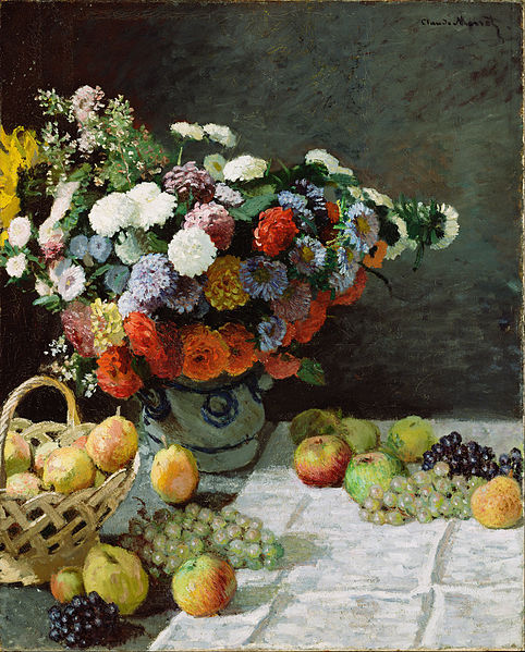 Claude Monet Still Life with Flowers and Fruit