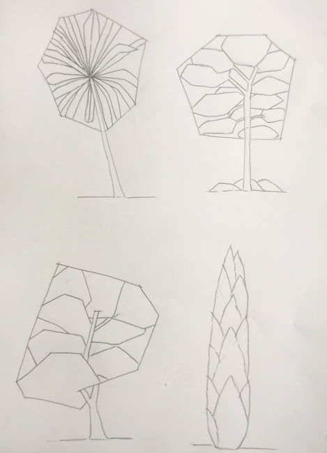 how to draw trees step by step 1