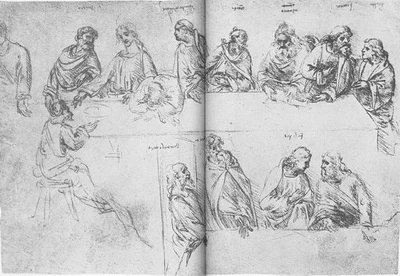 Leonardo da Vinci's sketch of the Last supper