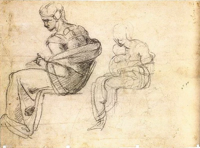 Two_Sitting_Figures by Michelangelo